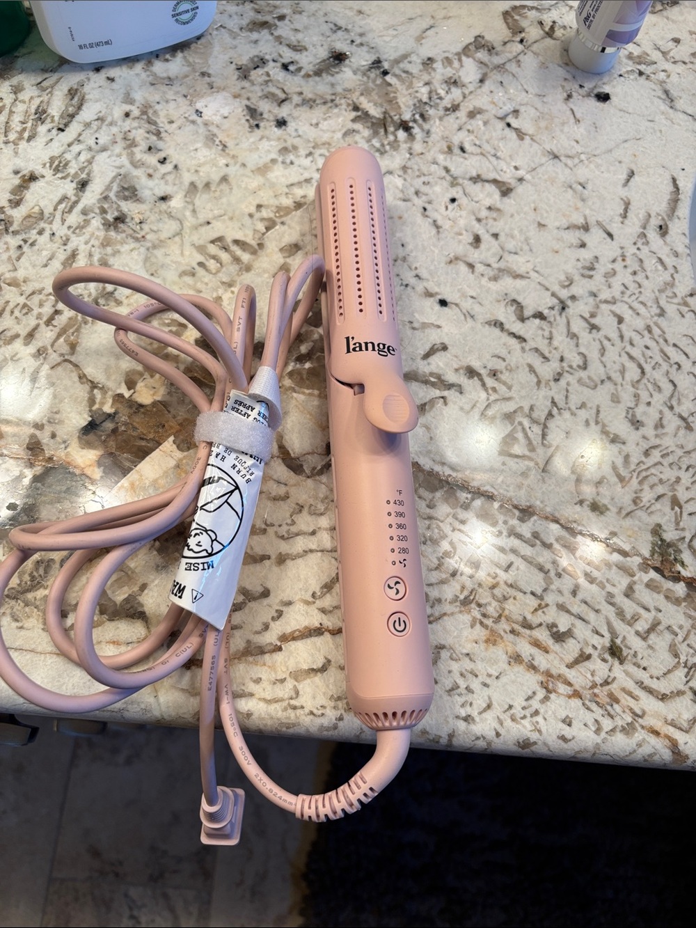 Lange Pink Mini Styling Iron for Women - Compact Hair Straightener